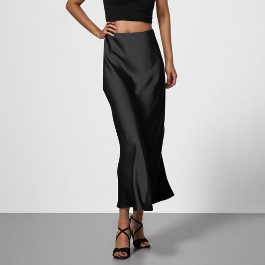 Elegant Silky-satin Skirt That Pairs Effortlessly With Any Look