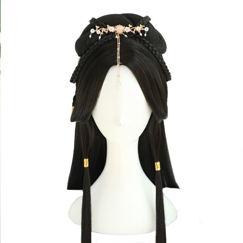 Ancient Costume Wig Female Ancient Style Han Chinese Clothing Lazy Whole Head Cover