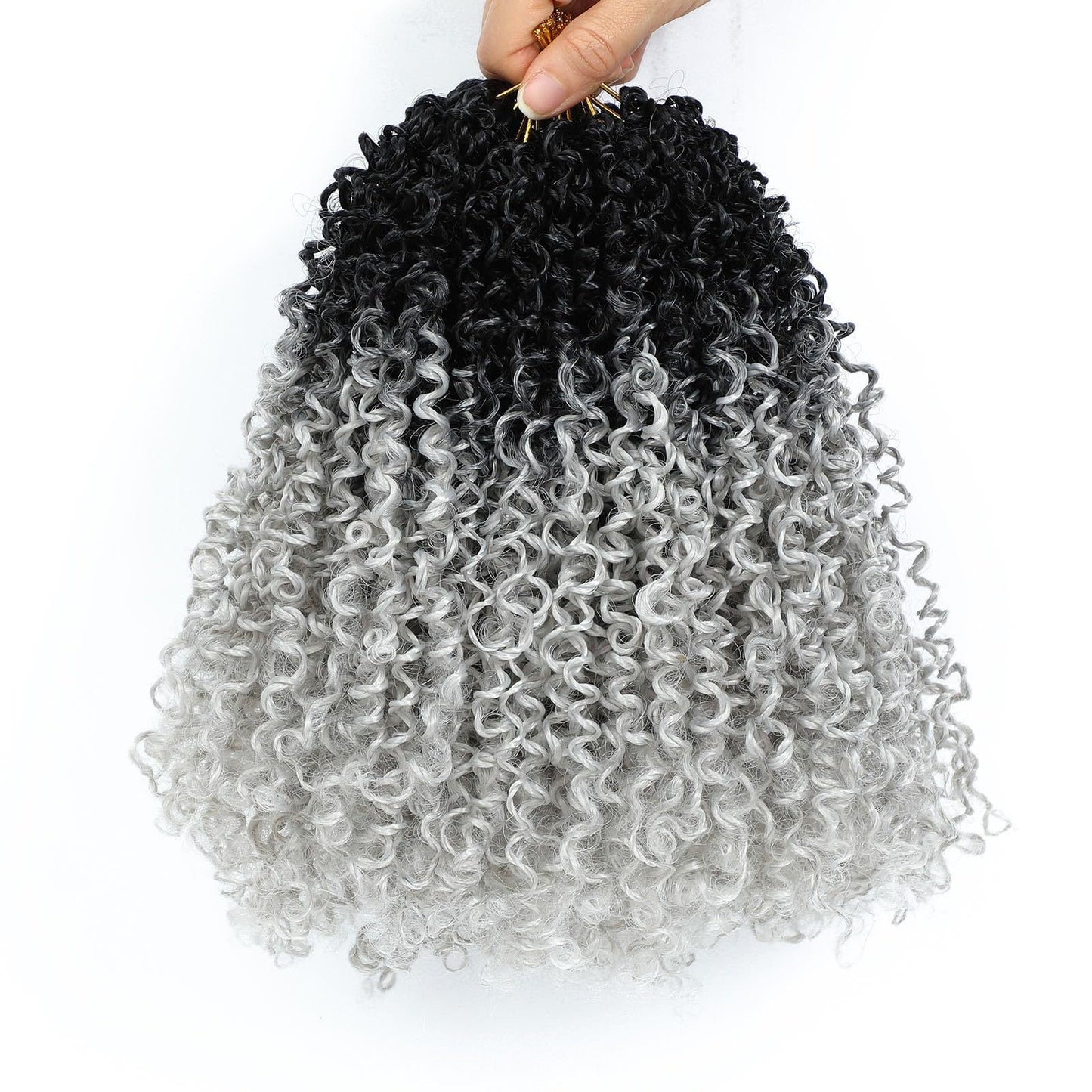 Synthetic Fiber Wig8 Inches24 StrandsCrocheted Small CurlsIrregular Style