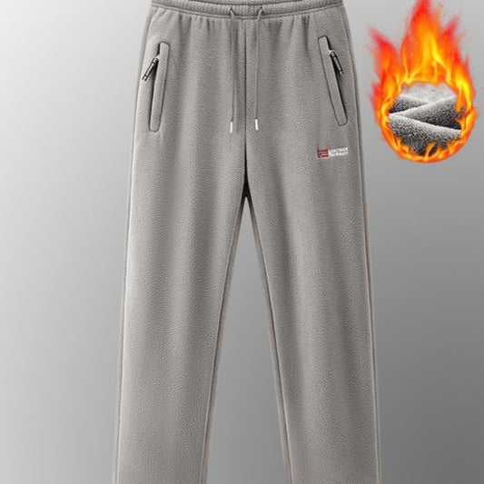 Men New AutumnWinter Fleece Lined Padded Norwegian Style Thermal Pants In American And European Sizes