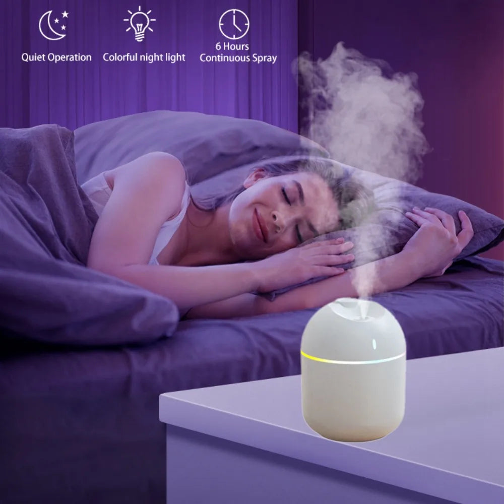 270ML Air Humidifier Cool Mist Aroma Diffuser LED Night Light  power-off protect USB