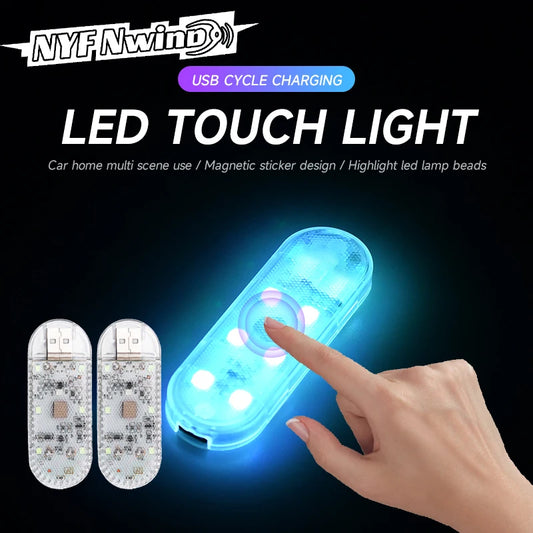 LED Car Mini Touch Light USB Charging Portable Auto Roof Ceiling Reading Night
