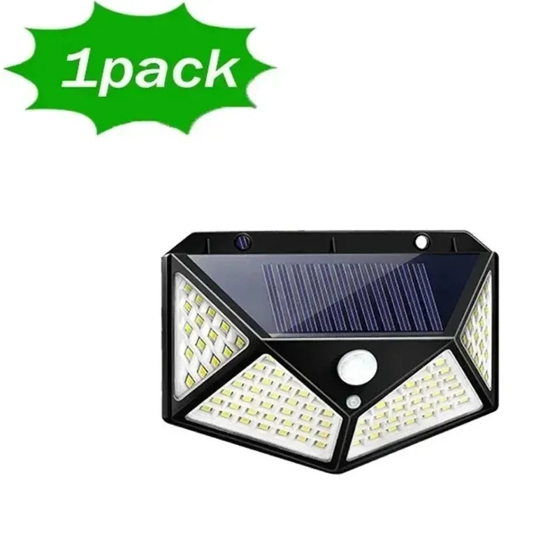 1/2/4/6Pcs 100 LED Wall Lights Outdoor Solar Lamp PIR Motion Sensor Solar Powered