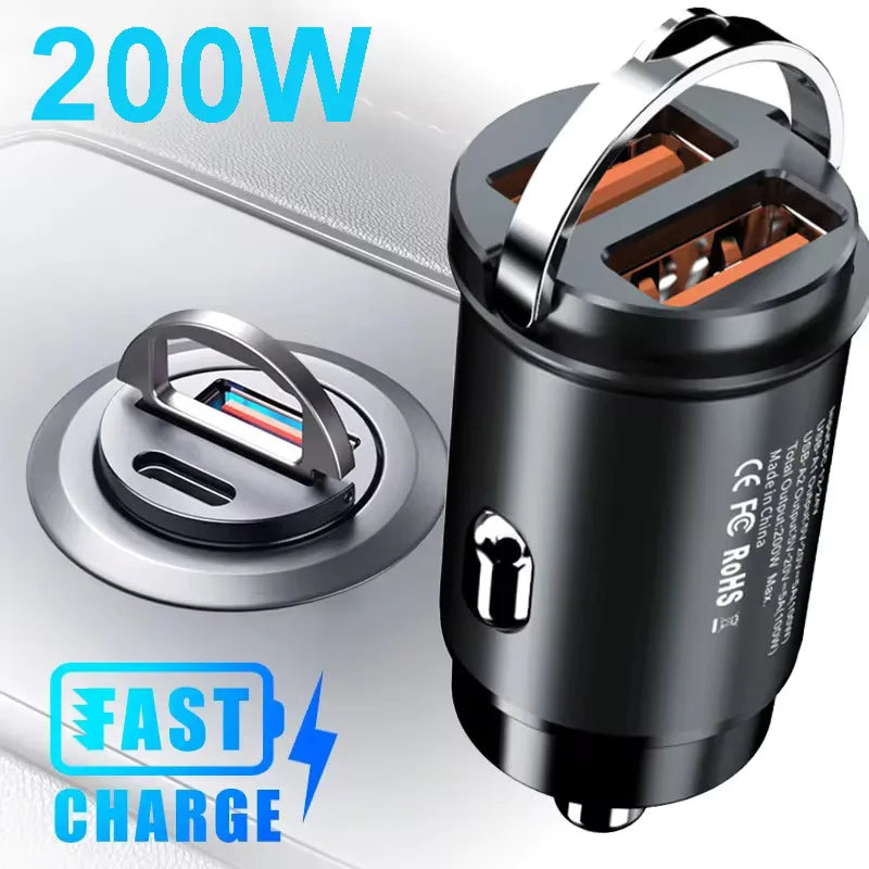 100W/200W QC3.0 PD Mini Car Charger