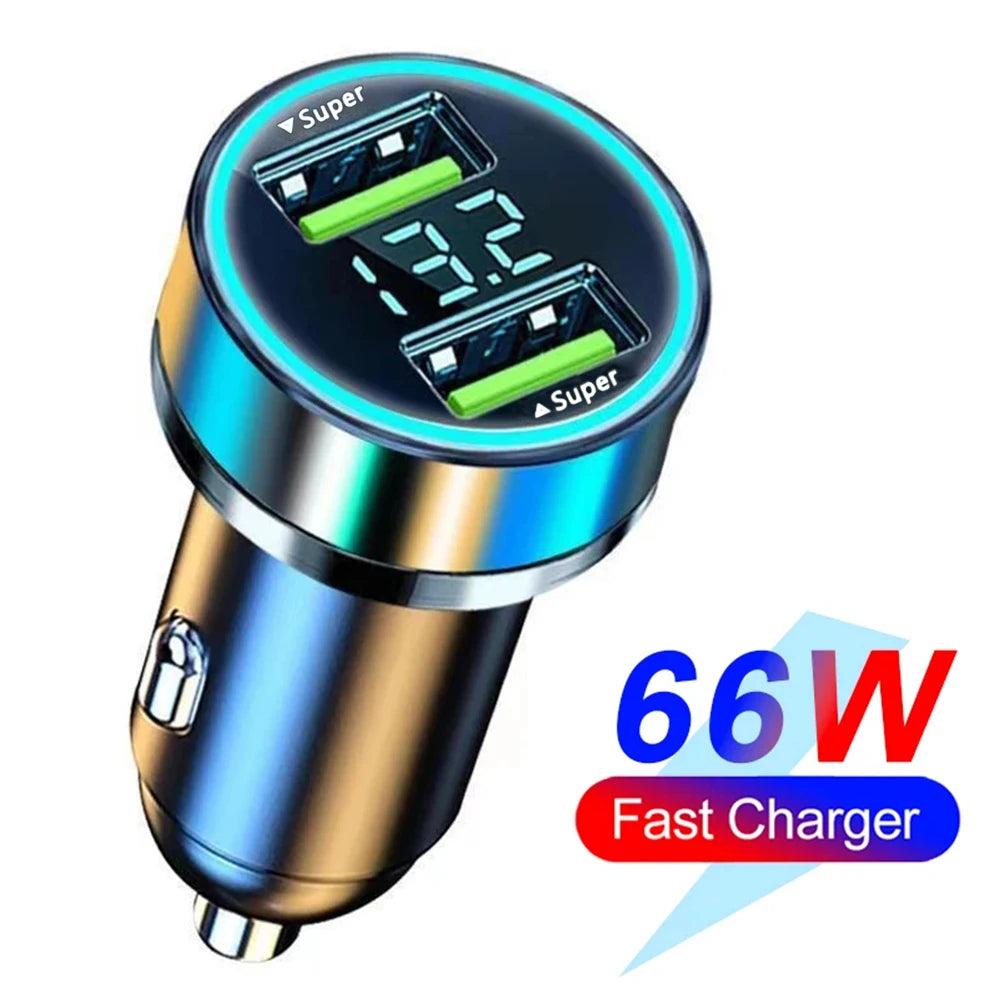 66-250W PD Car Charger QC3.0 Fast Charge One to Six Car
